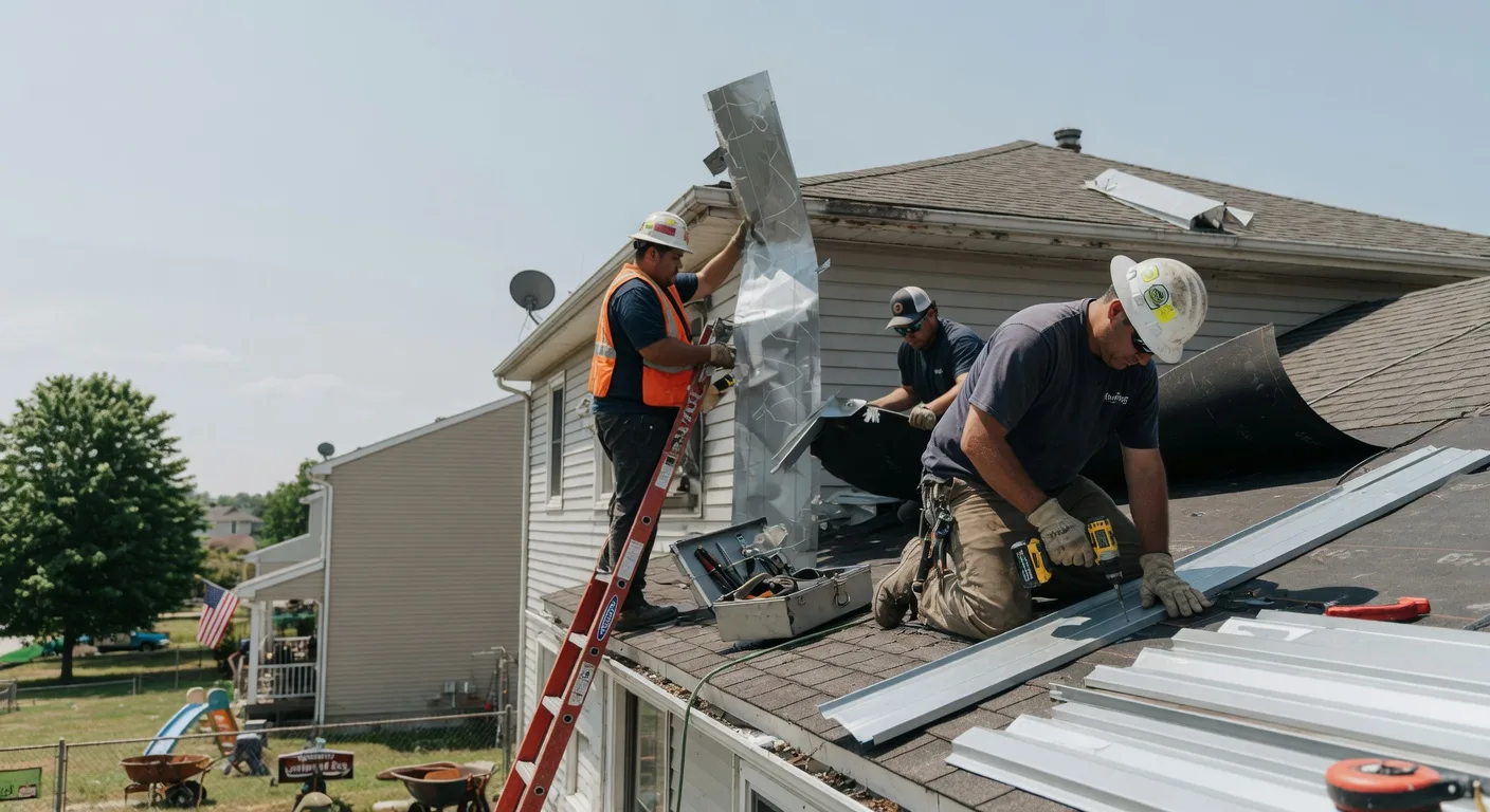 Storm Damage Metal Roof Repair in Westport, KY